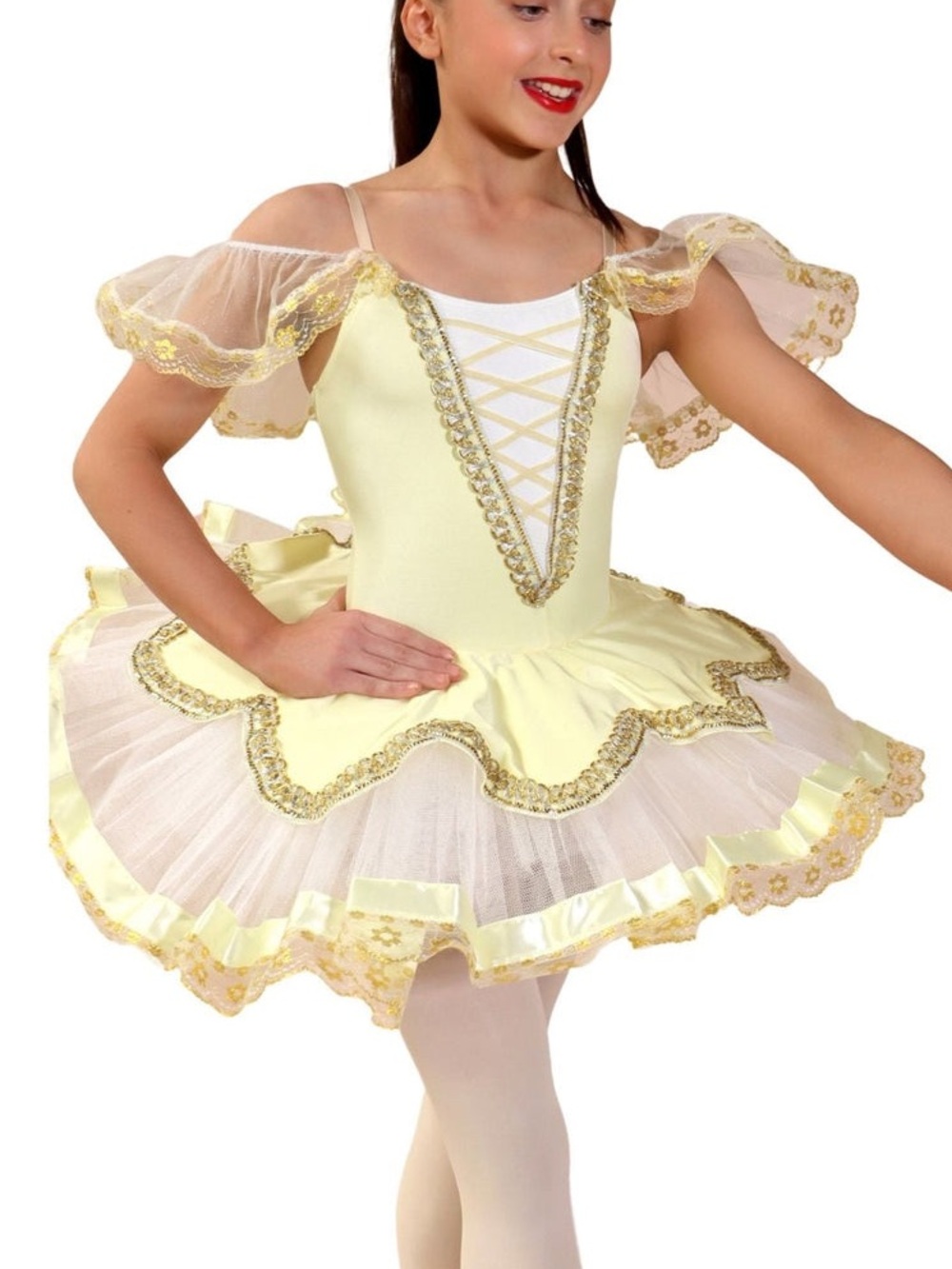Stardom Yellow Flat Tutu Dance Costume